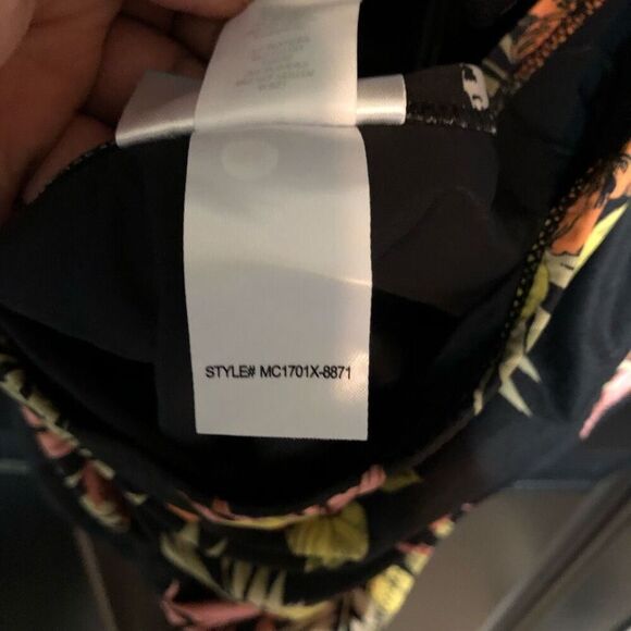 ModCloth Womens The Siena One-Piece Swimsuit 2X Black Hibiscus Holiday Swim - Picture 7 of 10